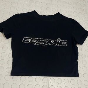 Y2k rhinestone crop top COSMIC